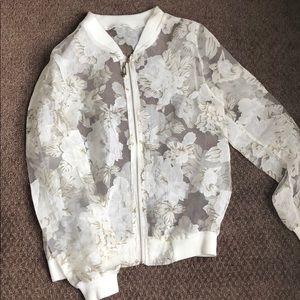 Small see-through bomber with flowers